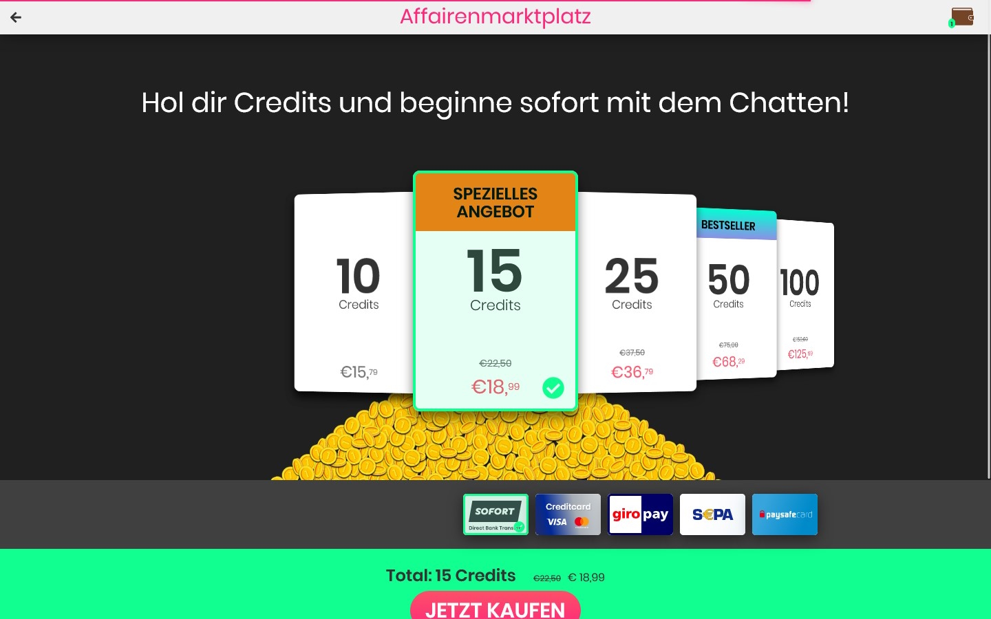 AffairenMarktplatz.de Kosten