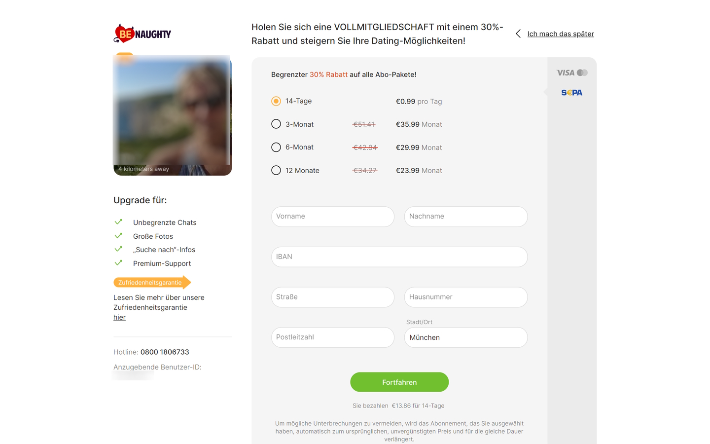 BeNaughty.com Kosten