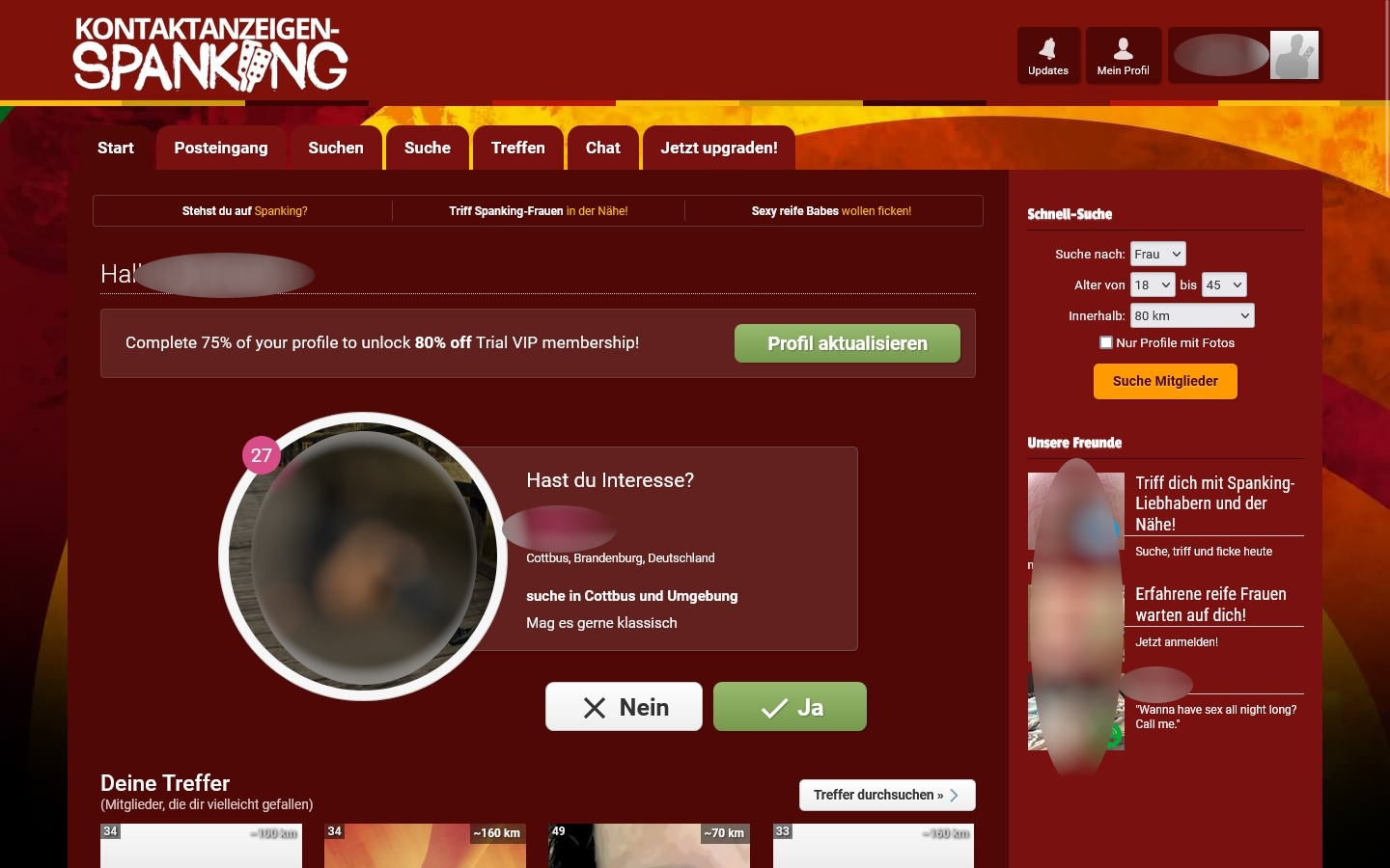 Kontaktanzeigen-Spanking.de Mitgliederbereich