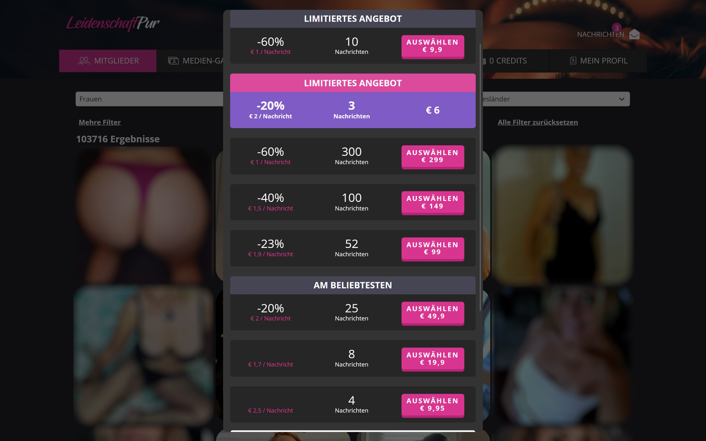LeidenschaftPur.com Kosten