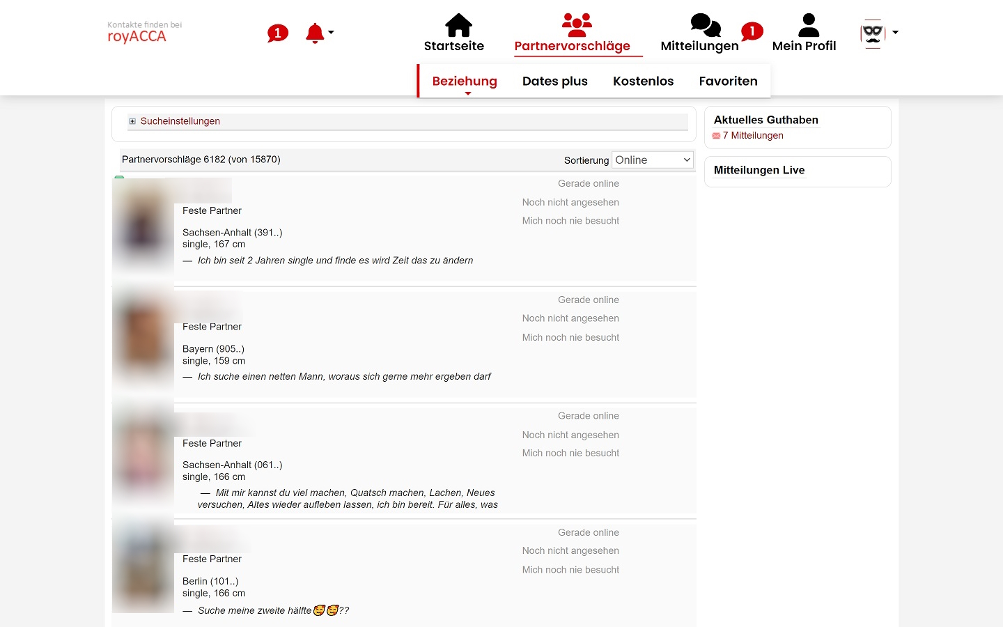 Royacca.com Mitgliederbereich