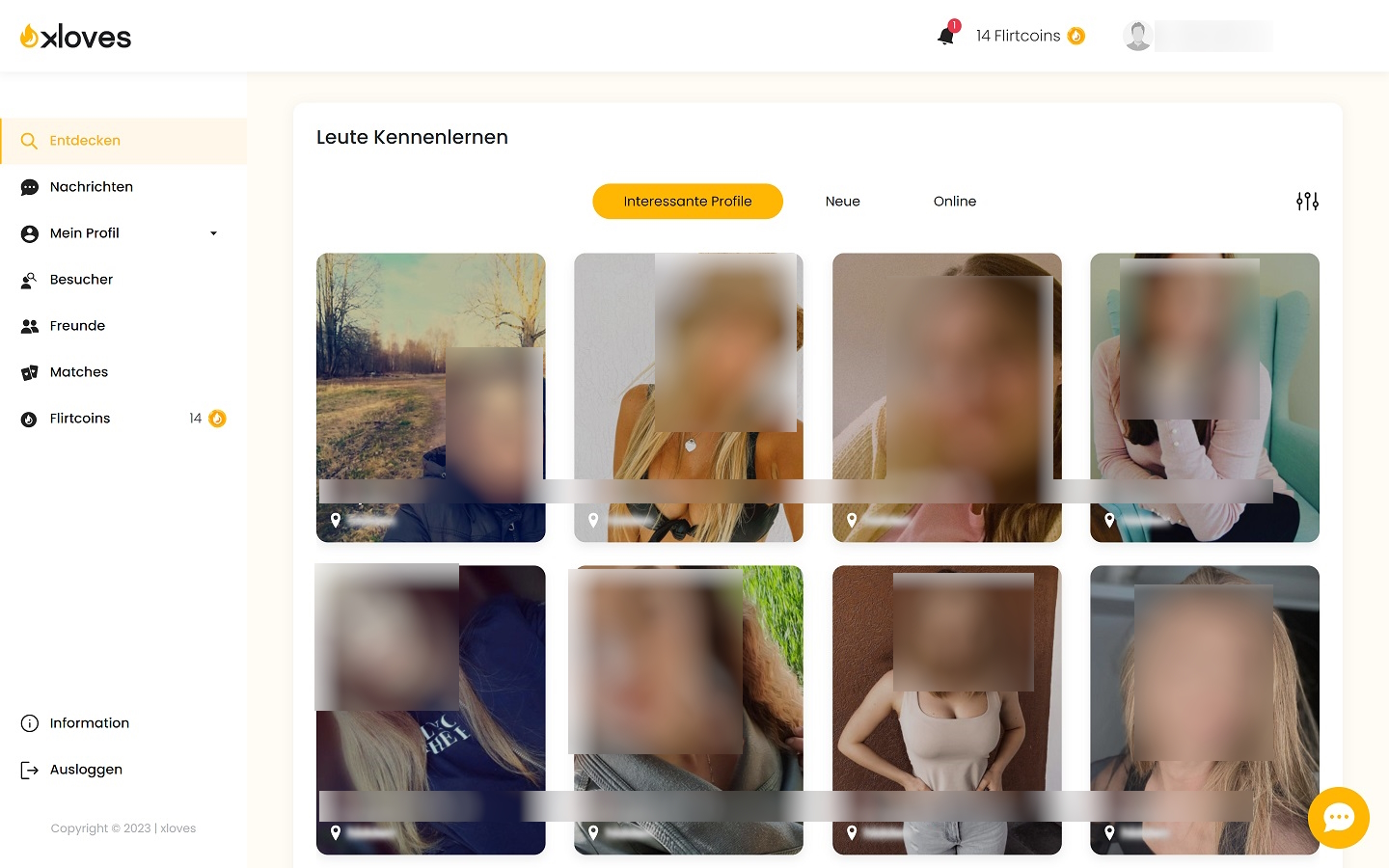 xLoves.com Mitgliederbereich