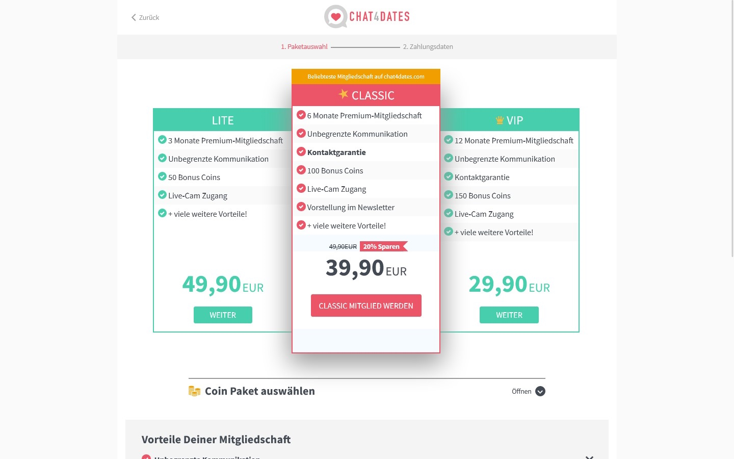 Chat4Dates.com Kosten