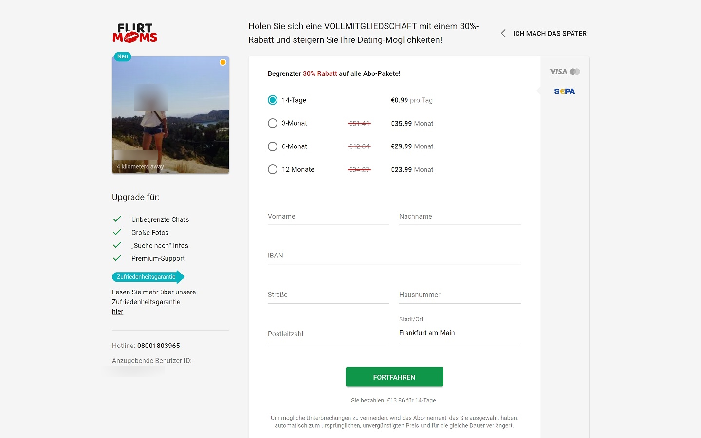 FlirtMoms.com Kosten