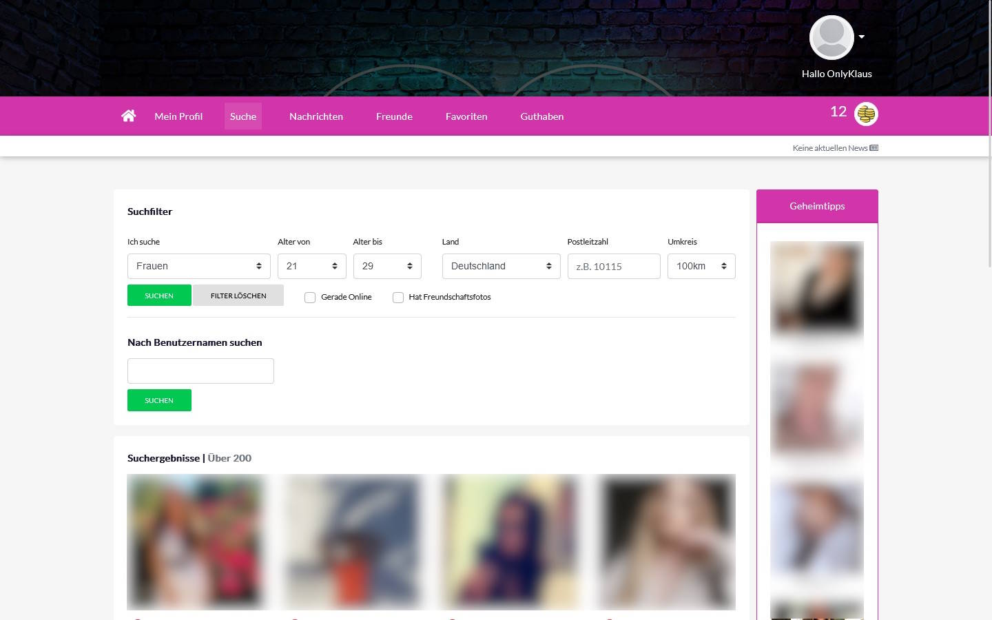 Love-Room.de Mitgliederbereich