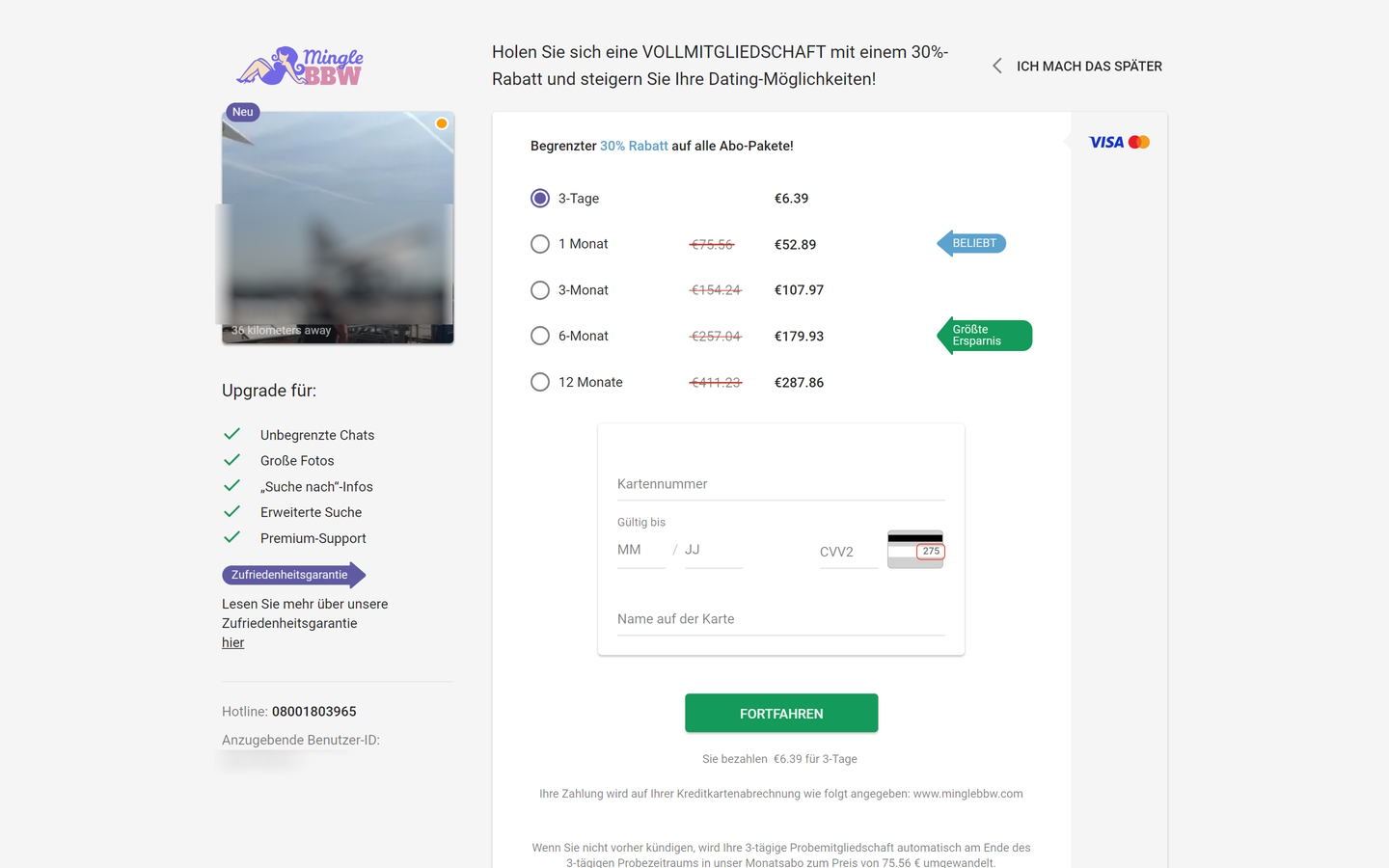 MingleBBW.com Kosten