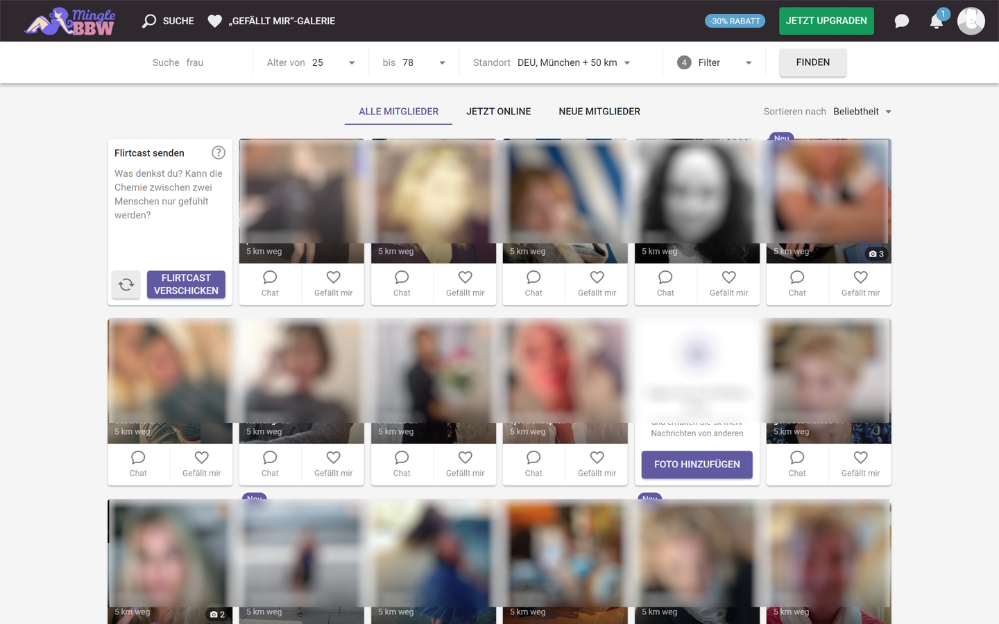 MingleBBW.com Mitgliederbereich