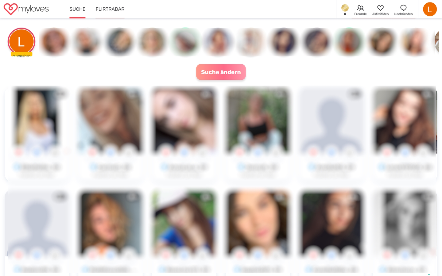 MyLoves.com Mitgliederbereich