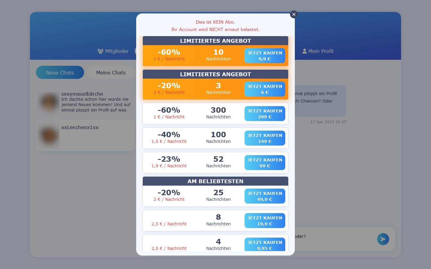 SwiperSpiel.com Preise