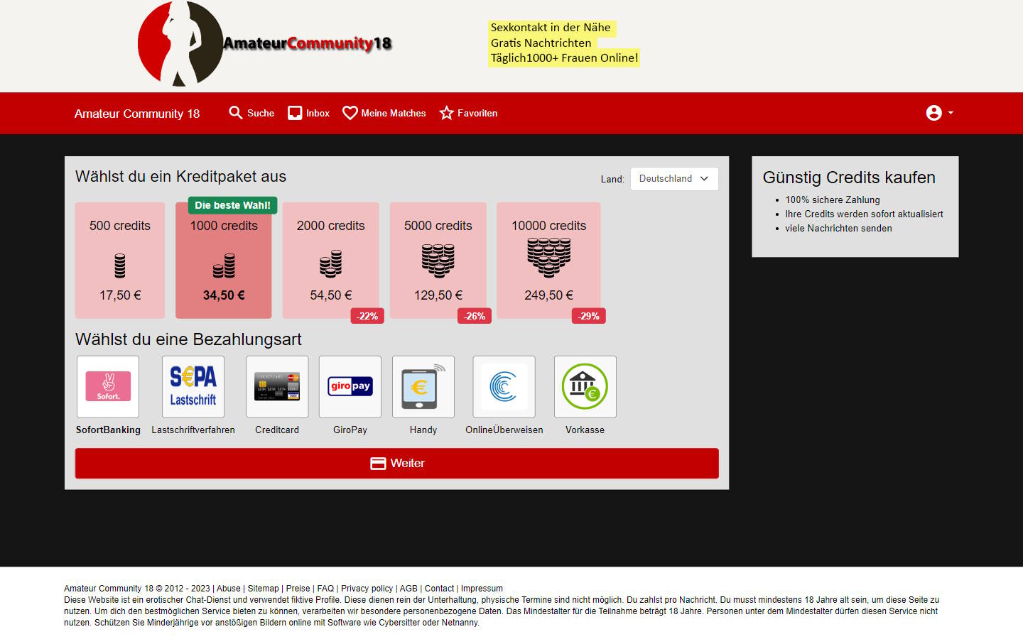 AmateurCommunity18.net Preise