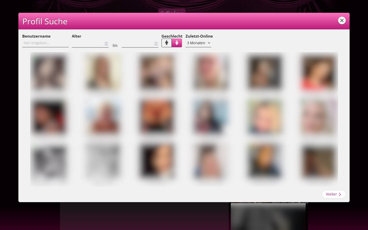 Chat2Flirt.org Mitgliederbereich