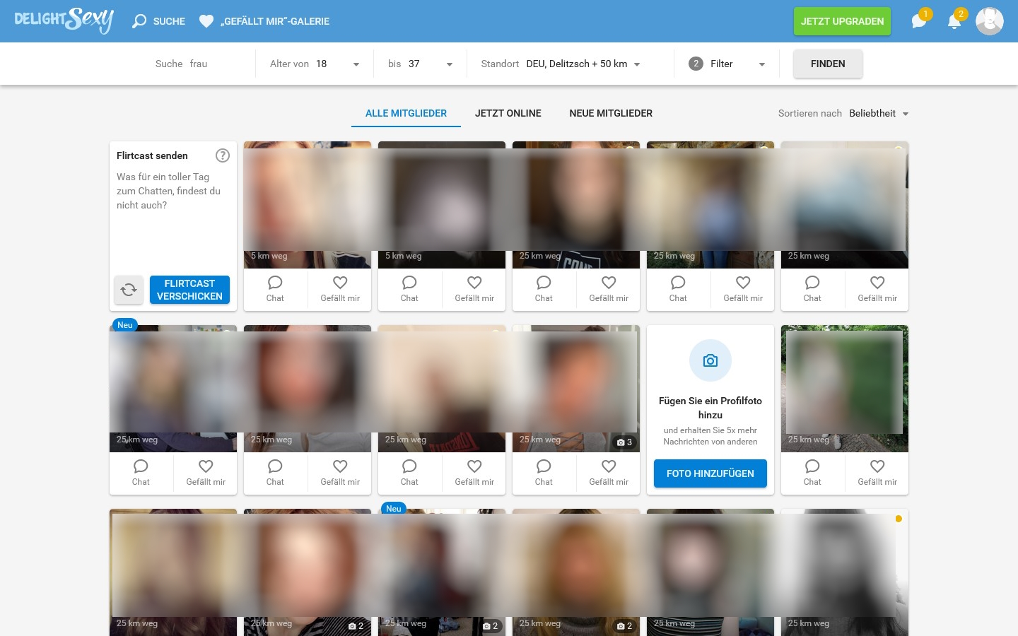 DelightSexy.com Mitgliederbereich