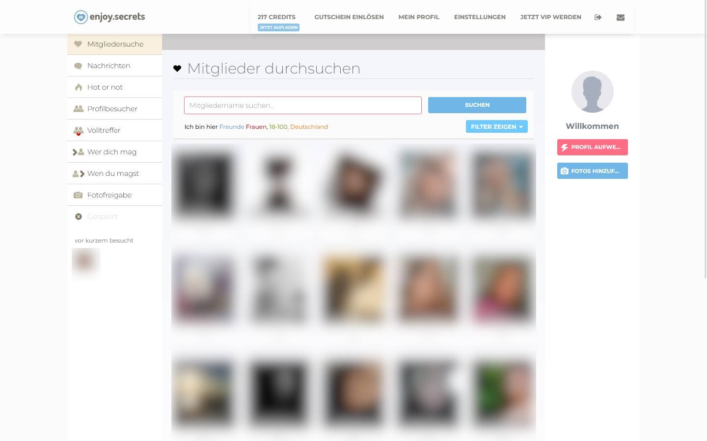 EnjoySecrets.de Mitgliederbereich