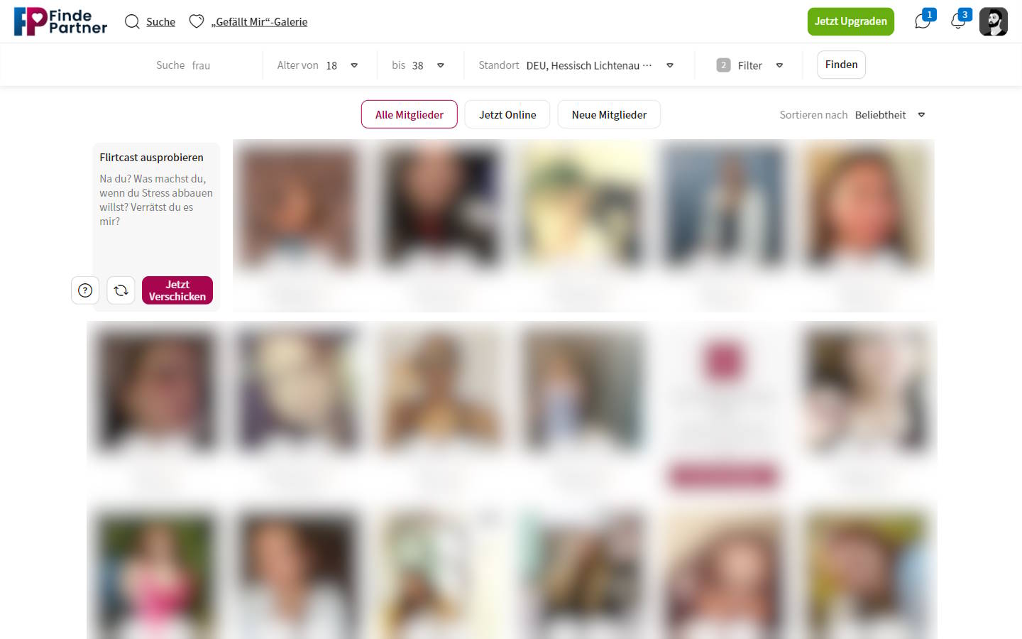 FindePartner.com Mitgliederbereich