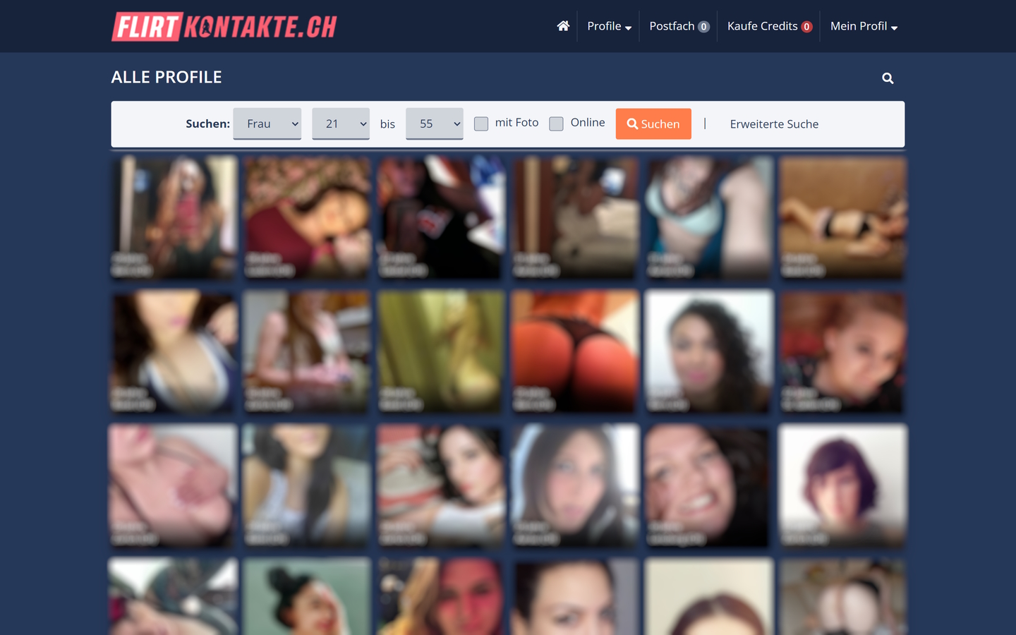 FlirtKontakte.ch Mitgliederbereich