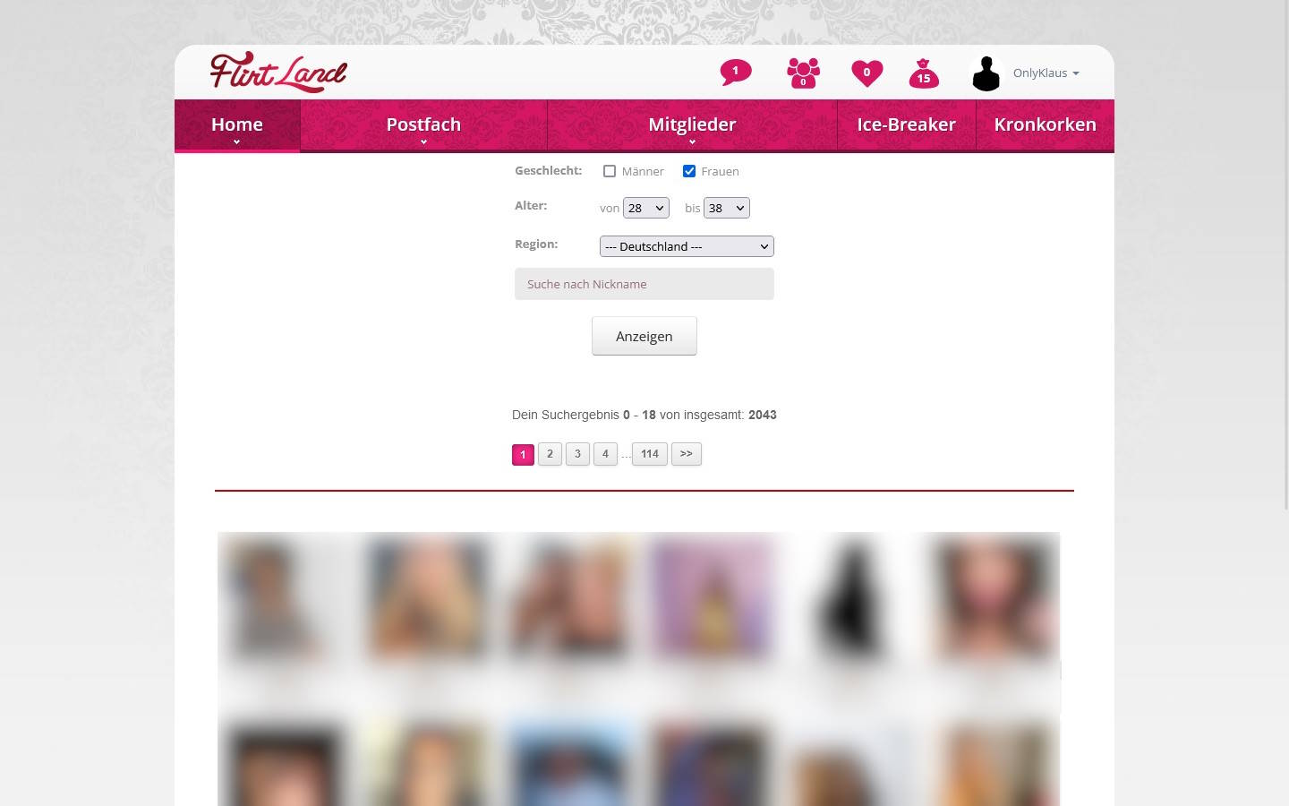 FlirtLand.net Mitgliederbereich