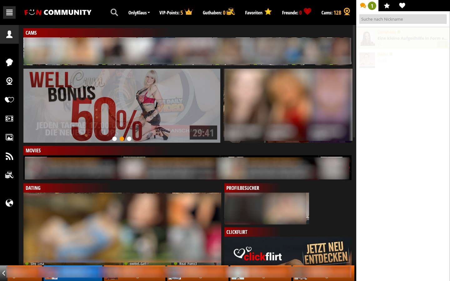 FunCommunity.com Mitgliederbereich