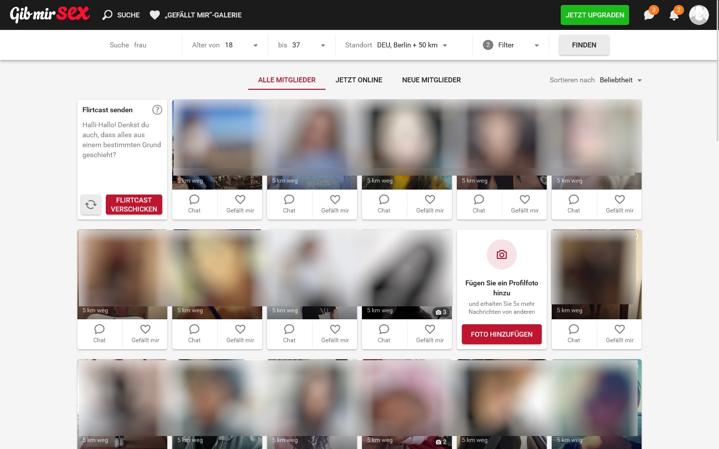 GibMirSex.com Mitgliederbereich