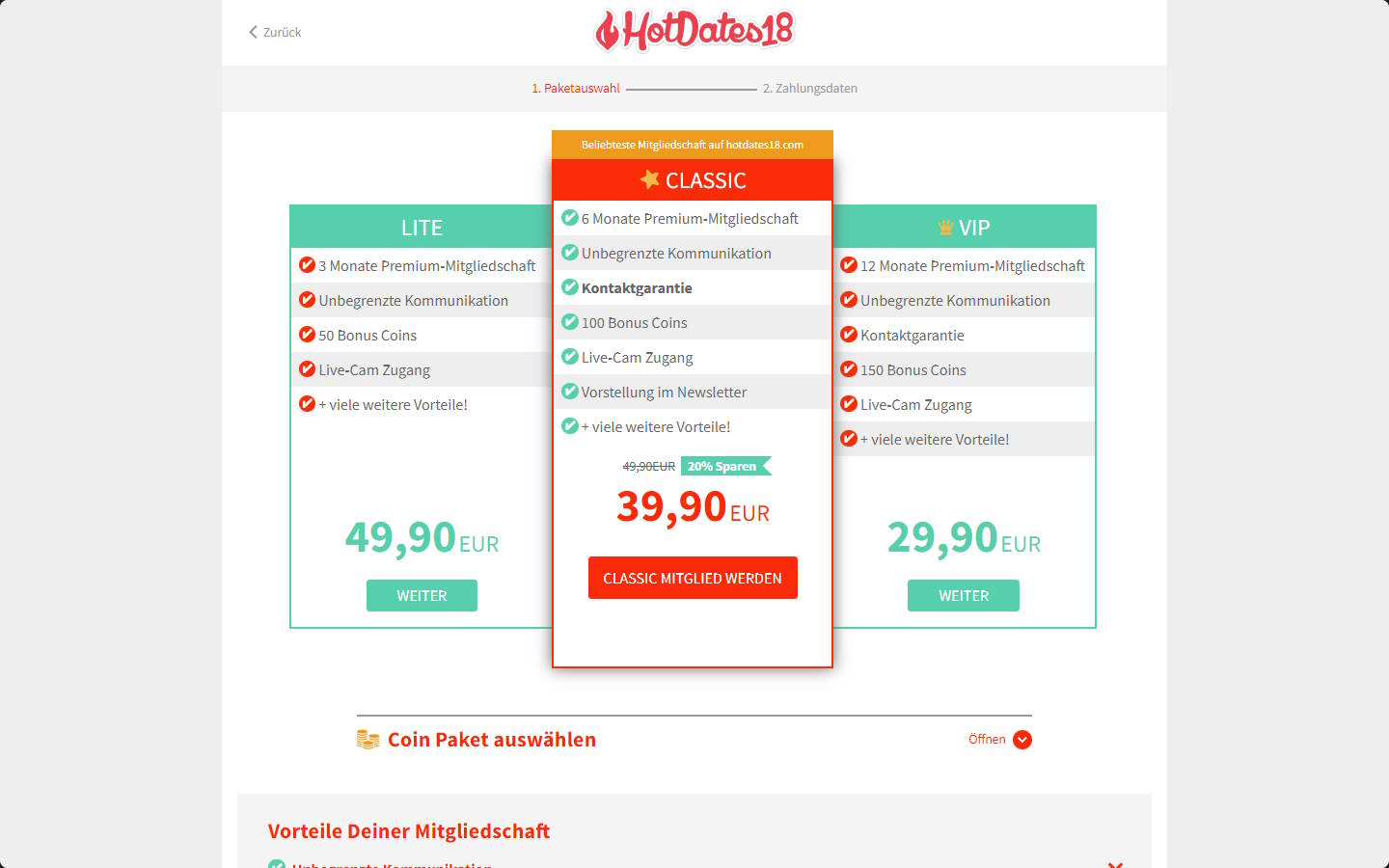 HotDates18.com Preise