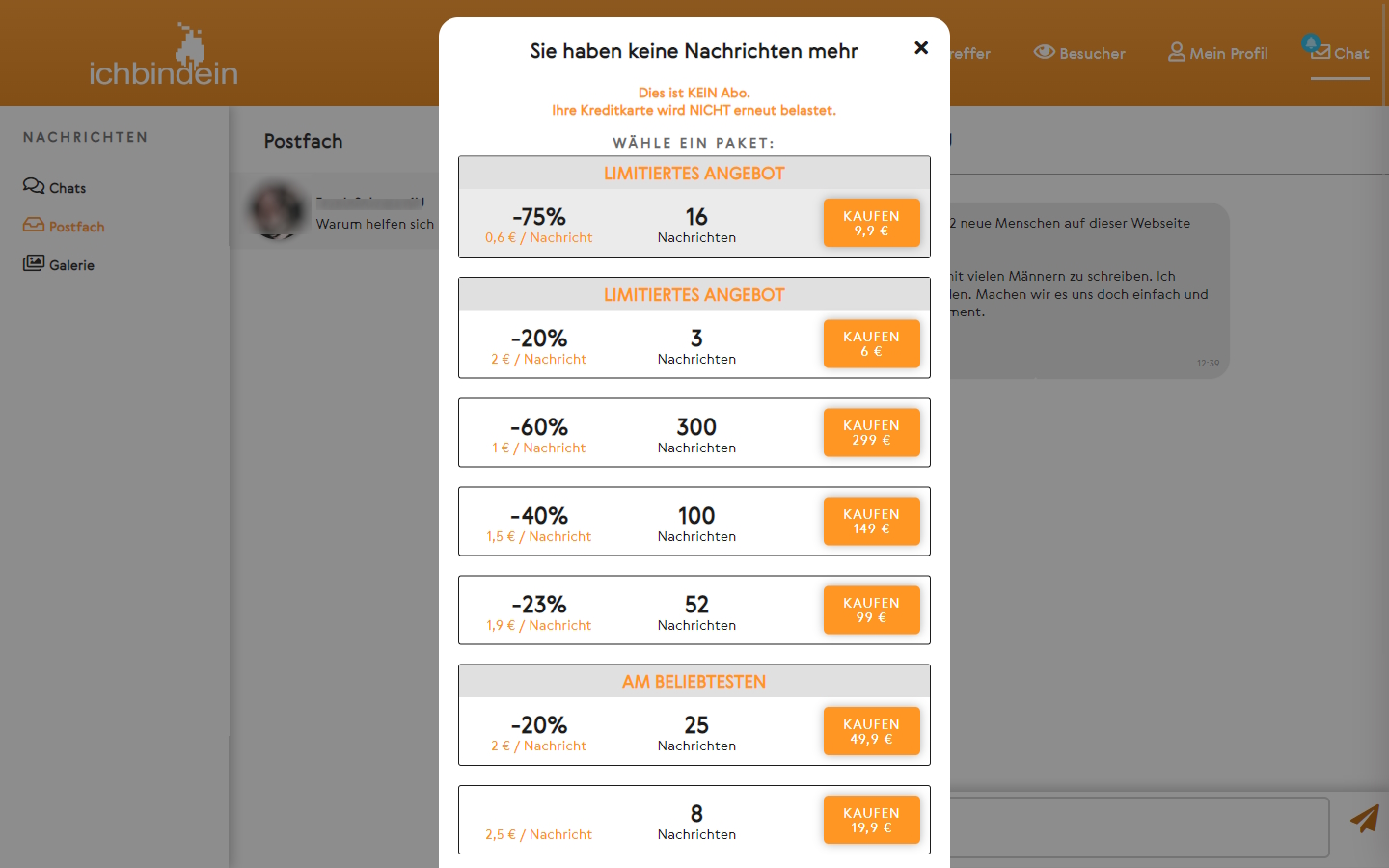 IchBinDein.com Kosten