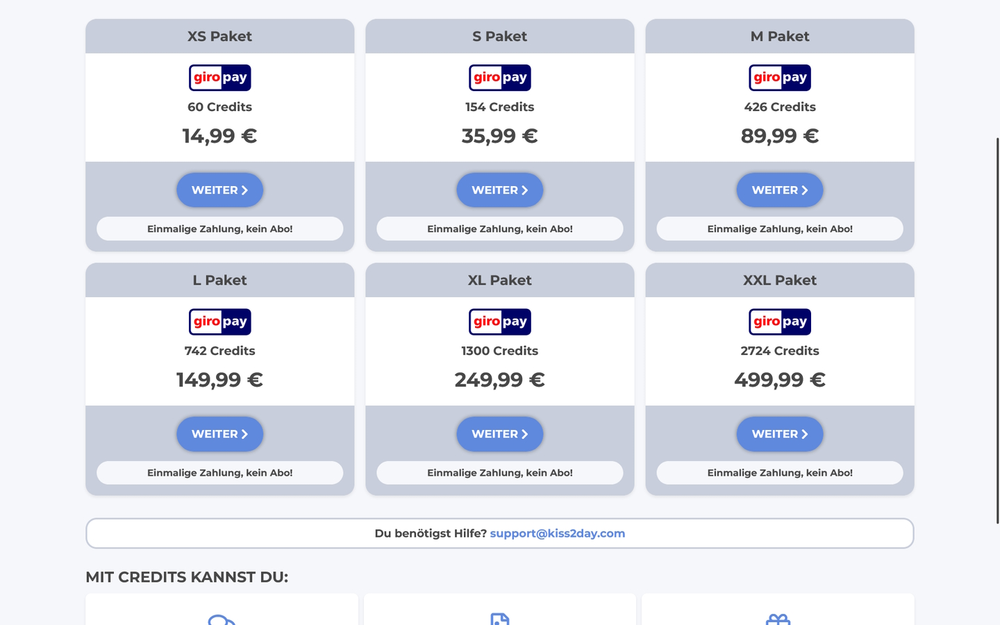 Kiss2Day.com Kosten