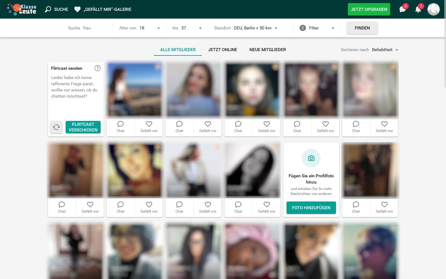 KlasseLeute.de Mitgliederbereich