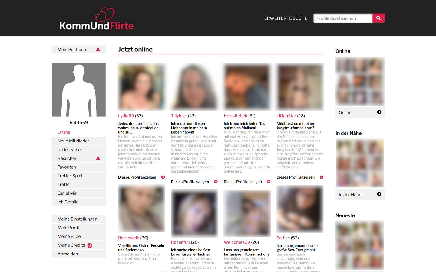 KommUndFlirte.com Mitgliederbereich