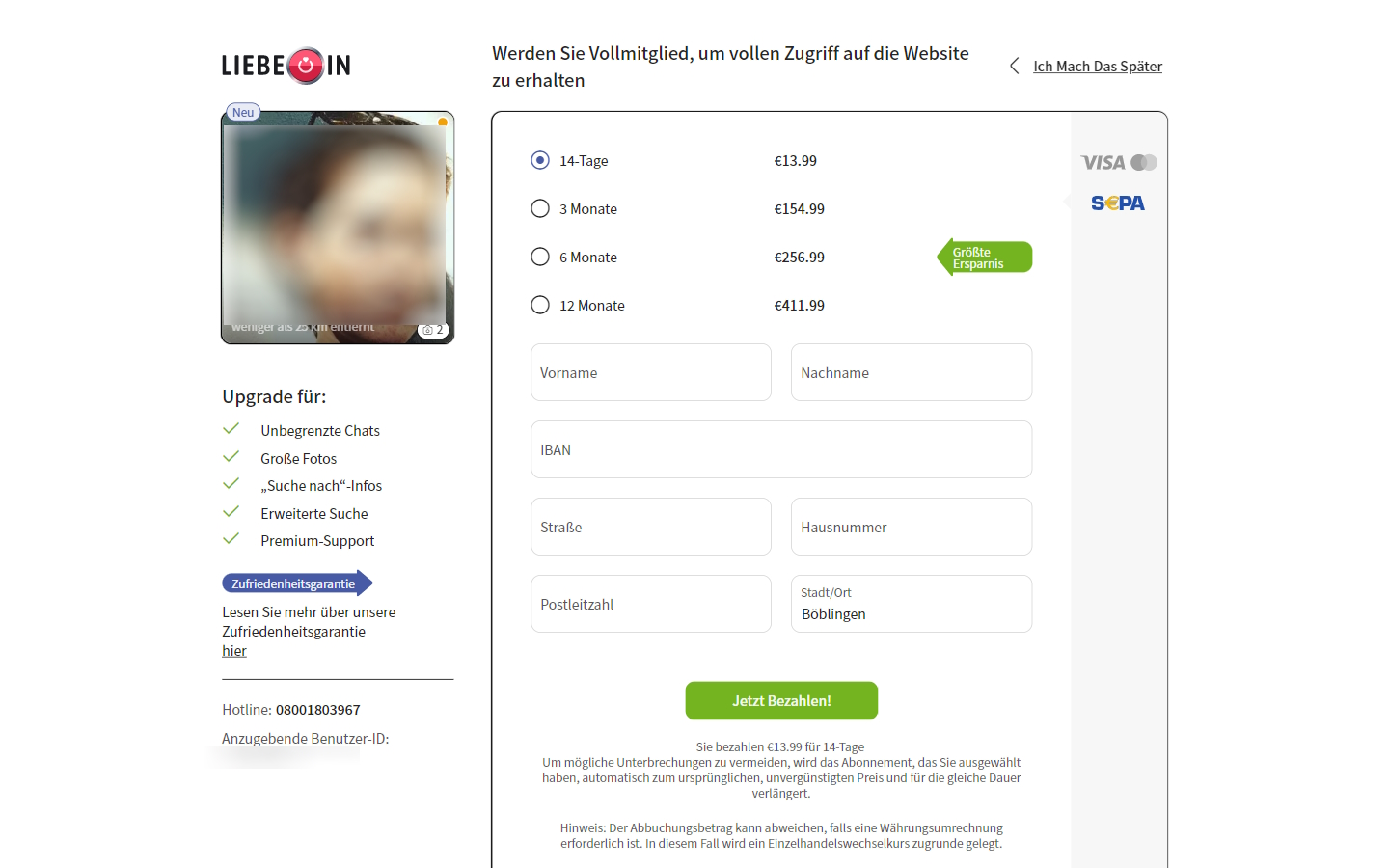LiebeIn.com Kosten