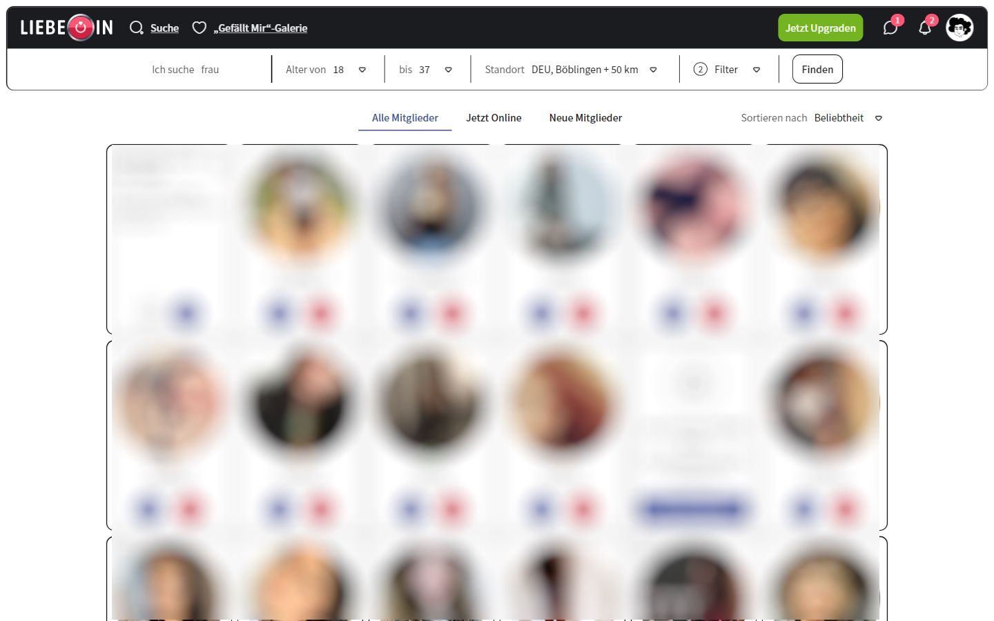 LiebeIn.com Mitgliederbereich