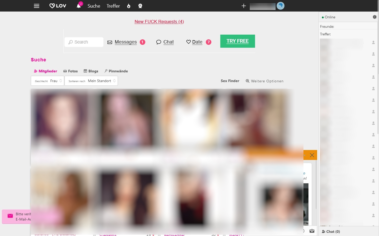 Lov.net Mitgliederbereich