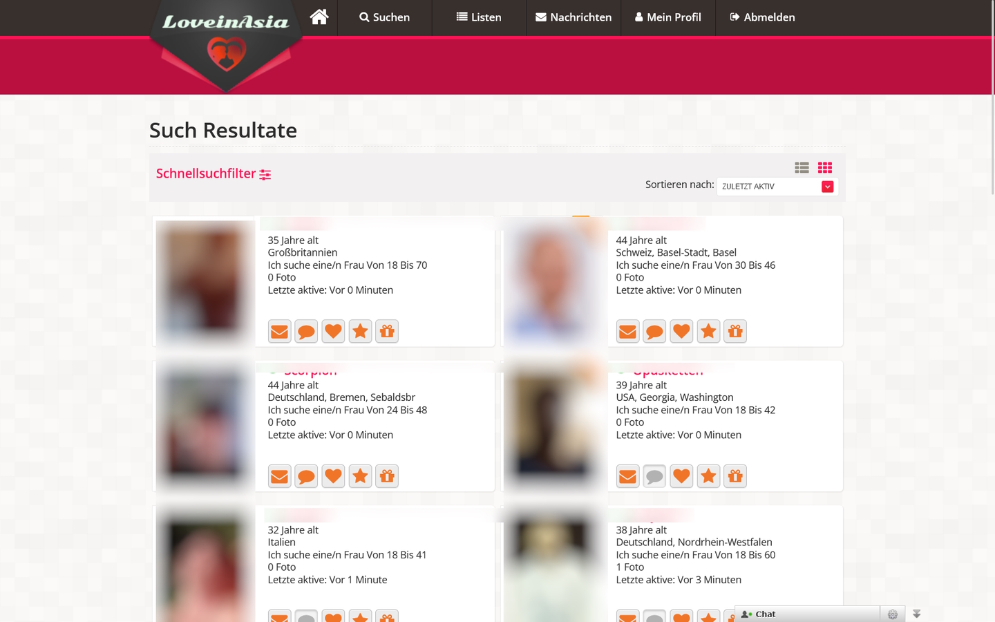 LoveIn.asia Mitgliederbereich