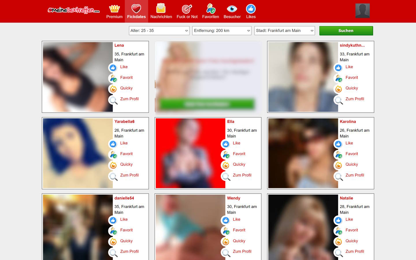 MeineSextreffen.com Mitgliederbereich
