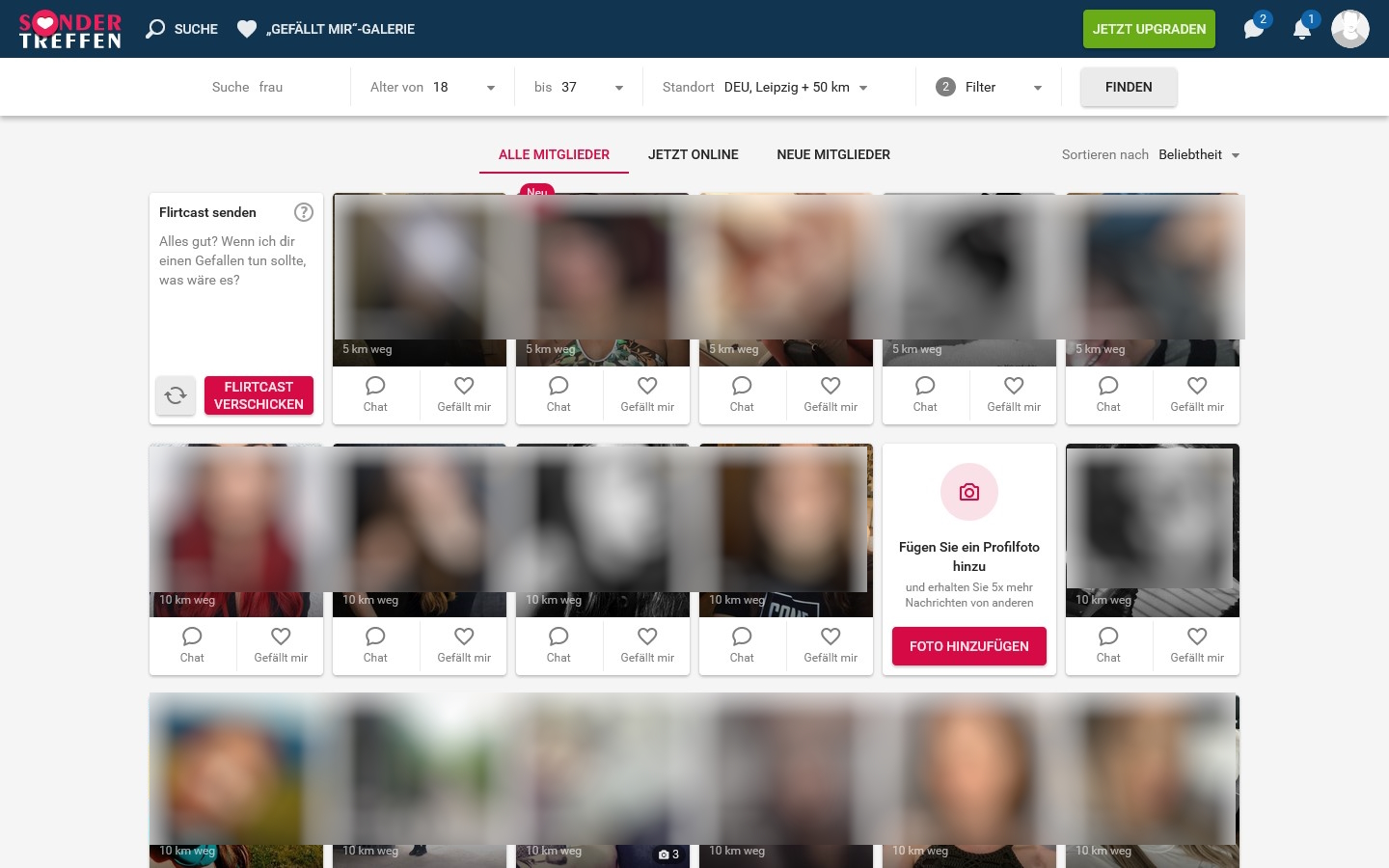 Sondertreffen.com Mitgliederbereich