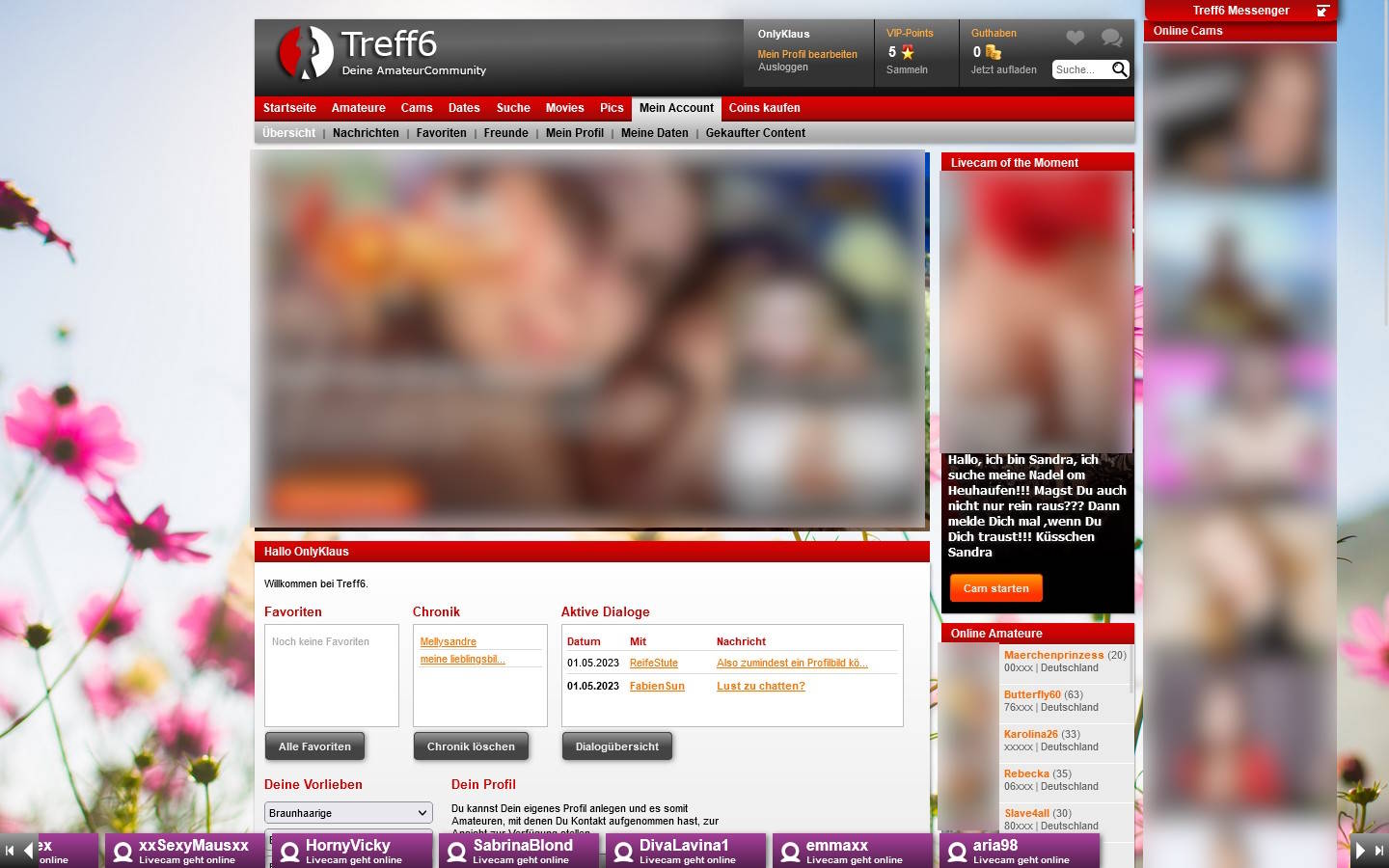 Treff6.de Mitgliederbereich