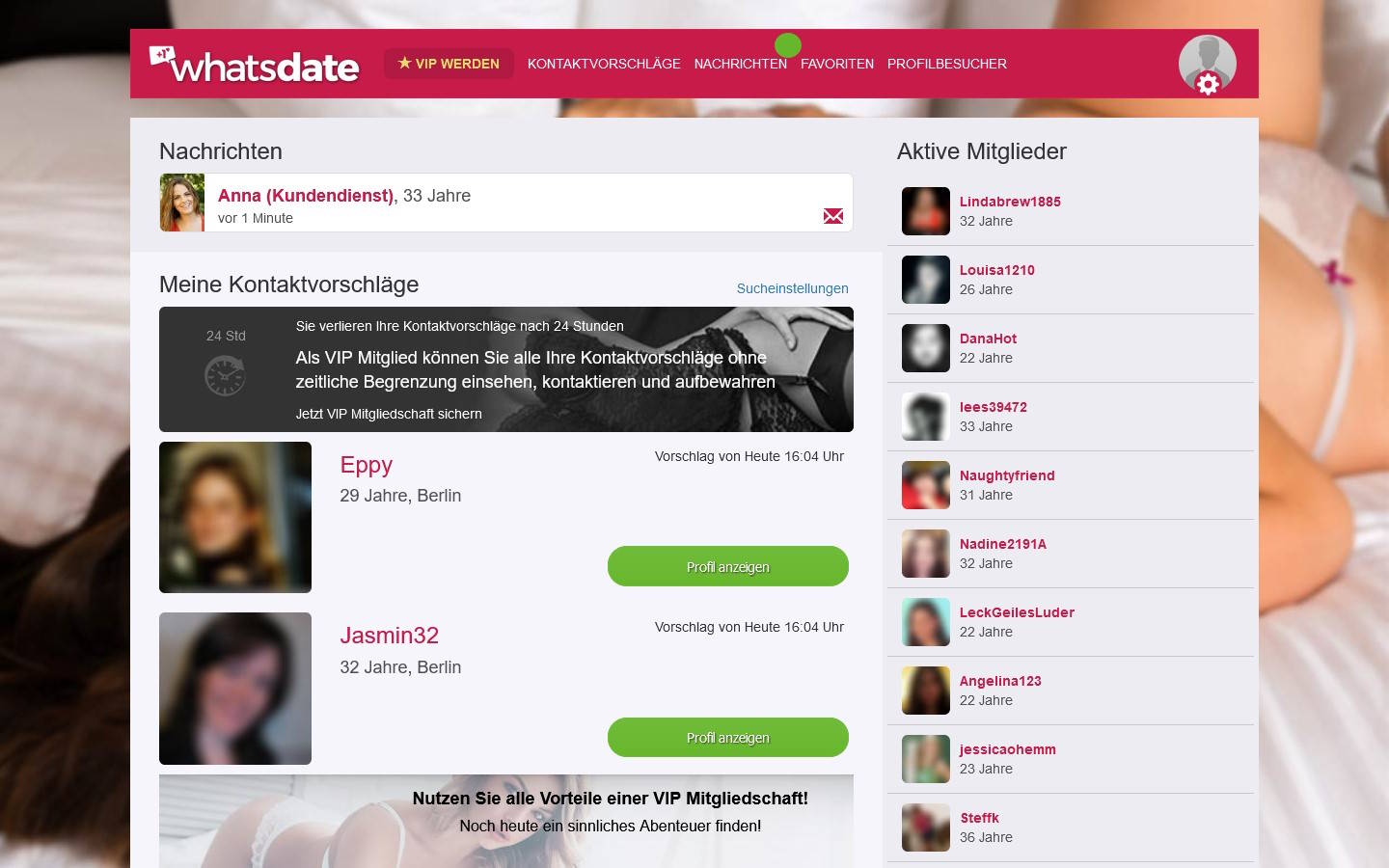 Whats-Date.org Mitgliederbereich