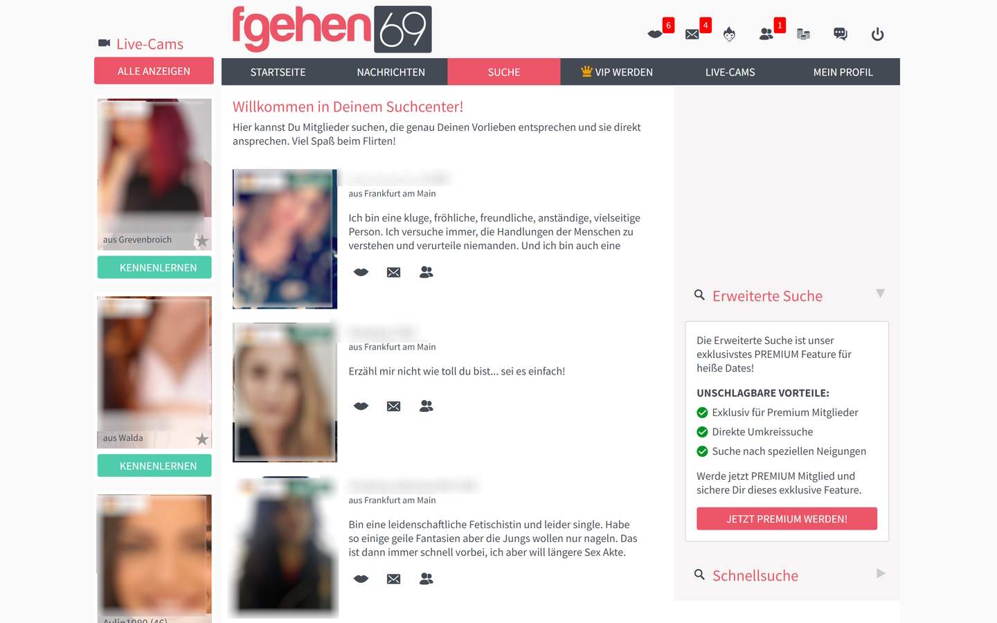 fGehen69.com Mitgliederbereich