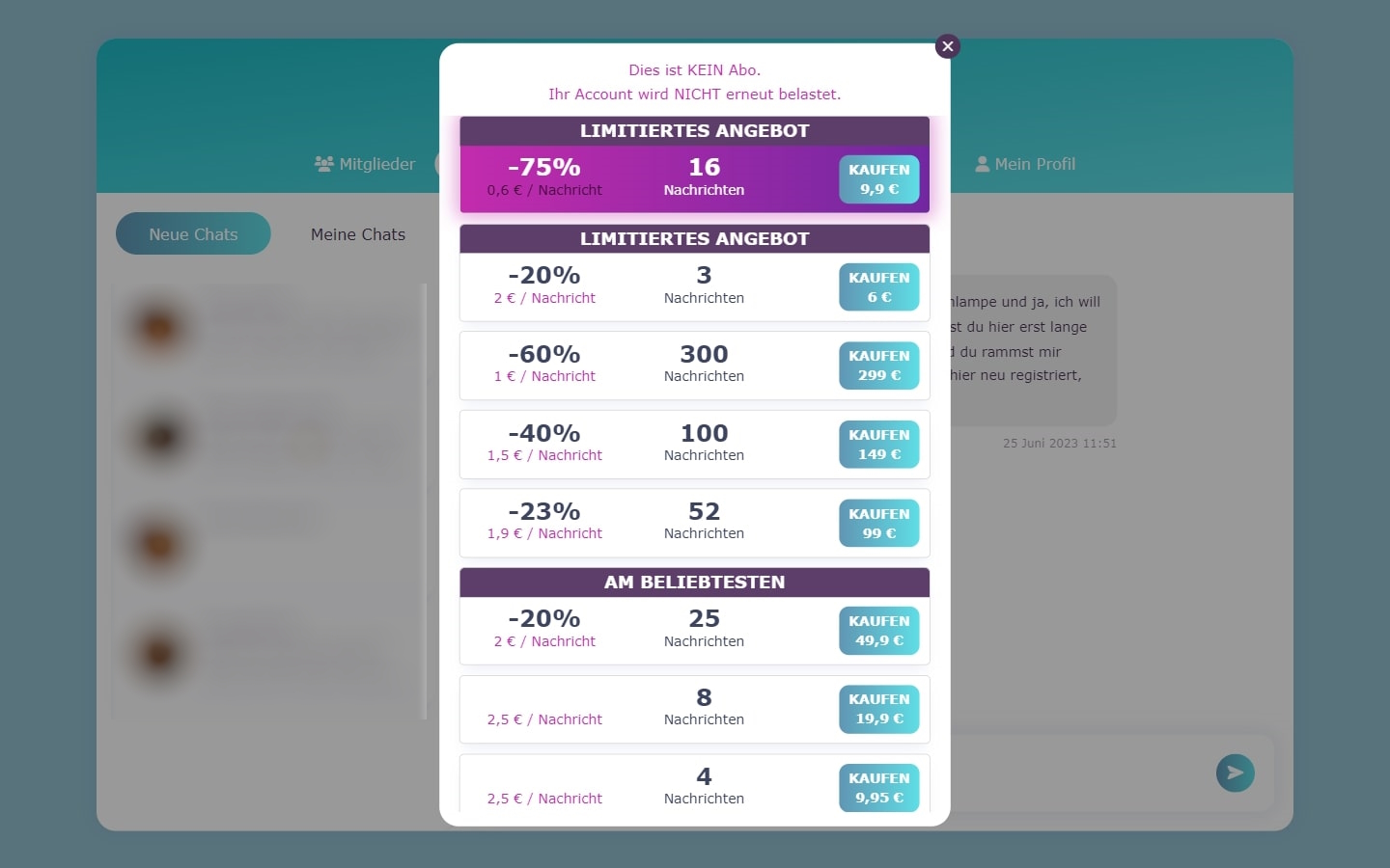 ChatAufriss.com Kosten