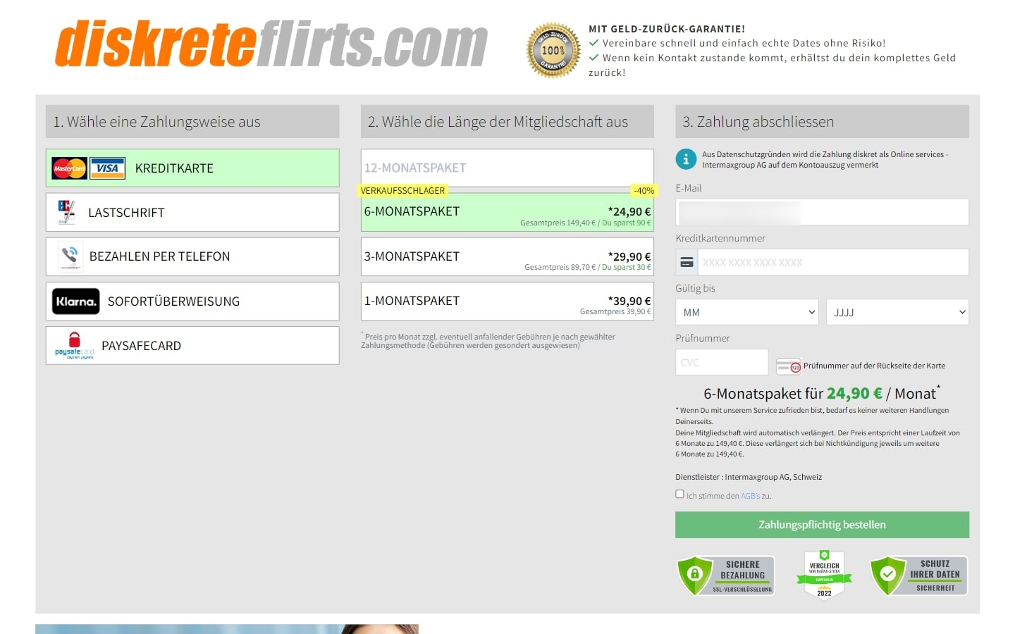DiskreteFlirts.com Kosten