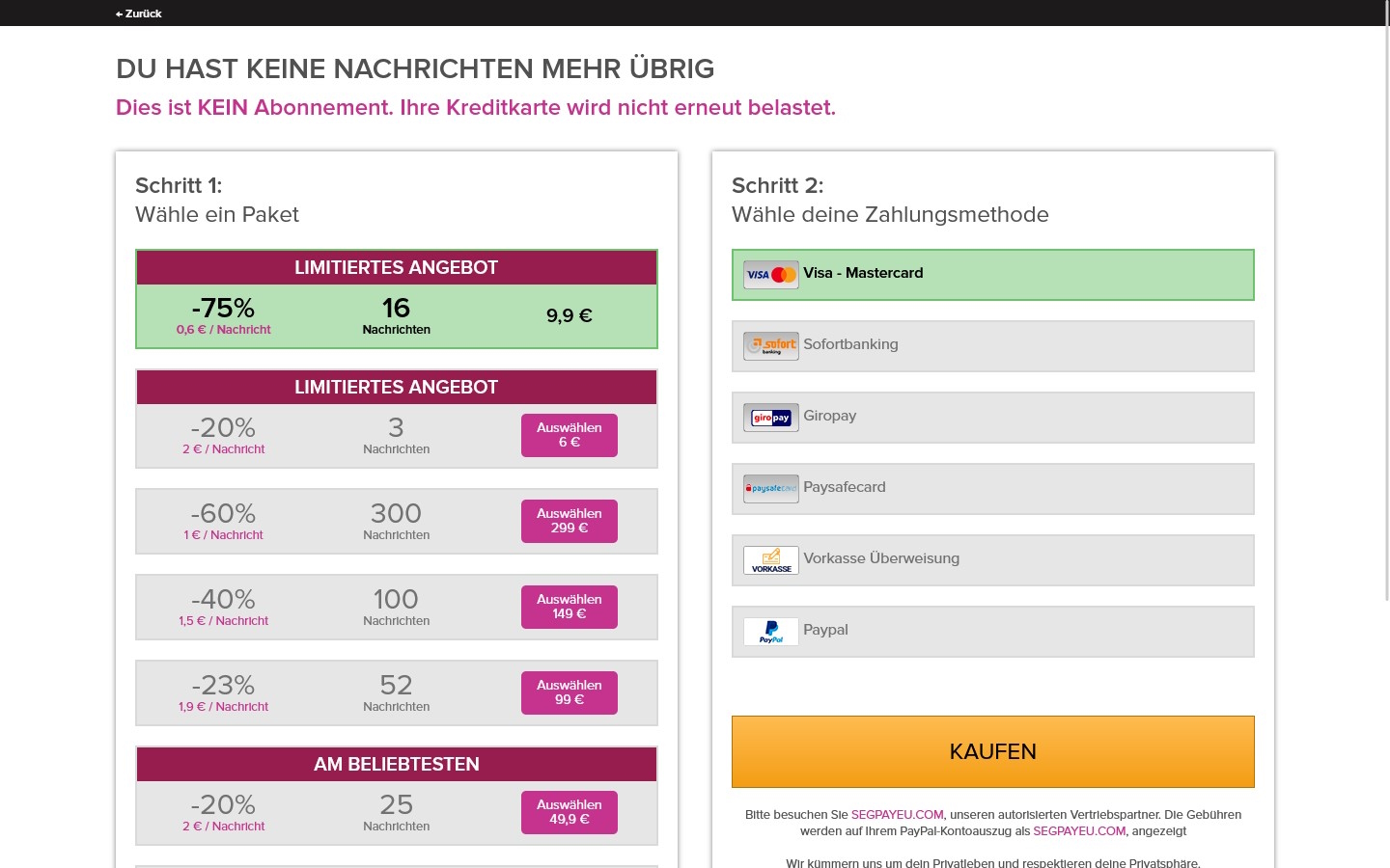 FlirtSchiff.com Kosten