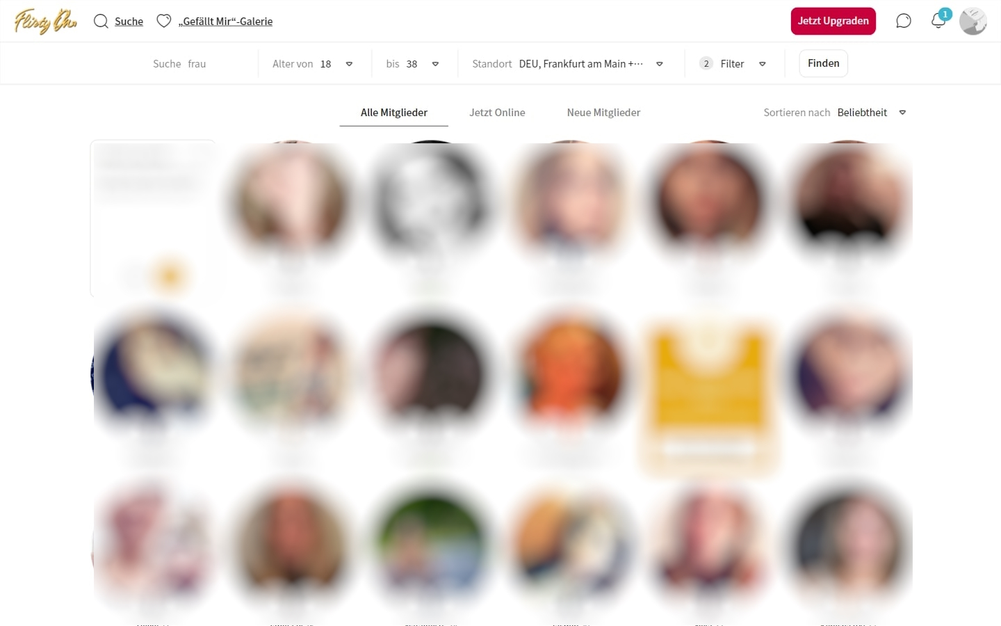 FlirtyOn.com Mitgliederbereich