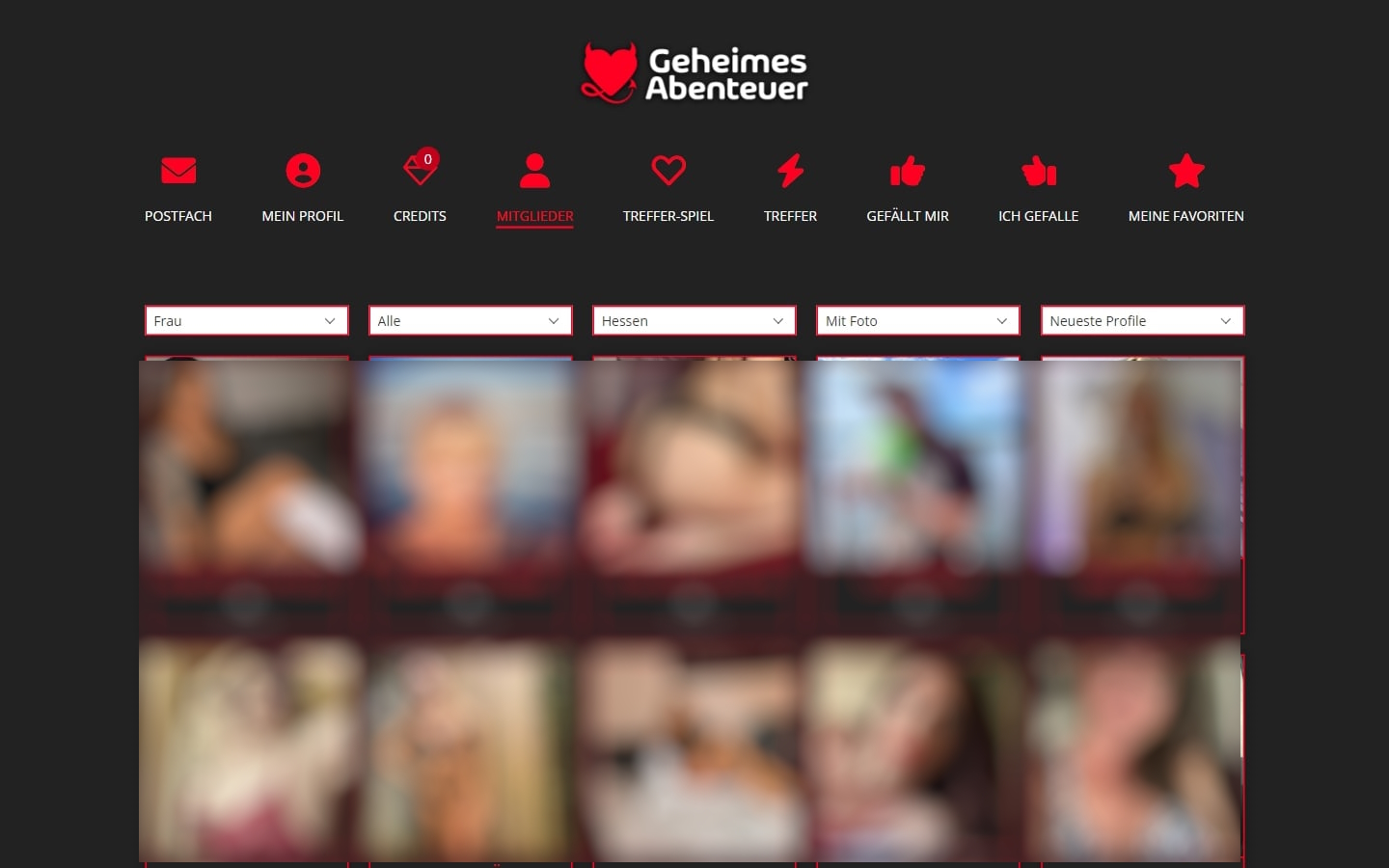 GeheimesAbenteuer.com Mitgliederbereich