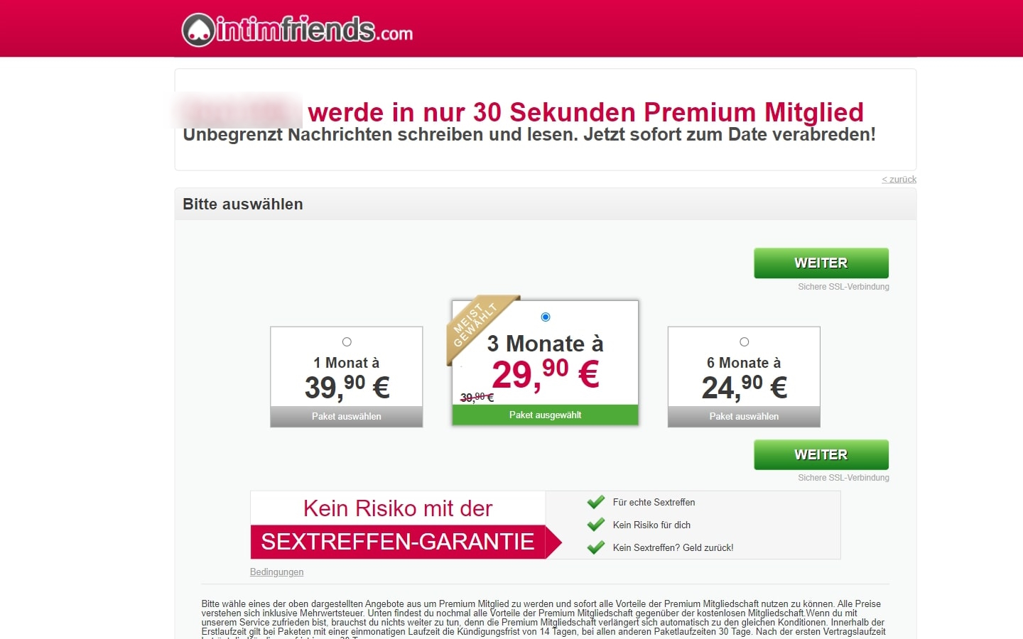 IntimFriends.com Kosten