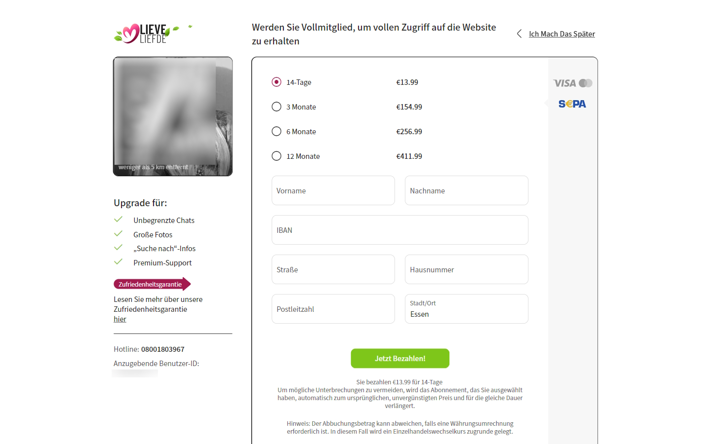 LieveLiefde.com Kosten