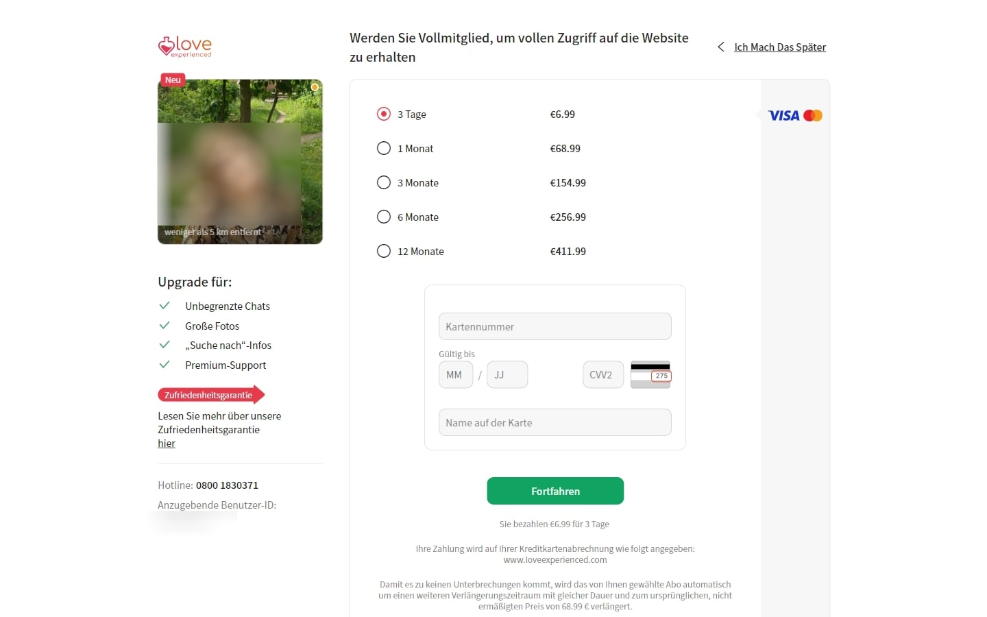 LoveExperienced.com Kosten