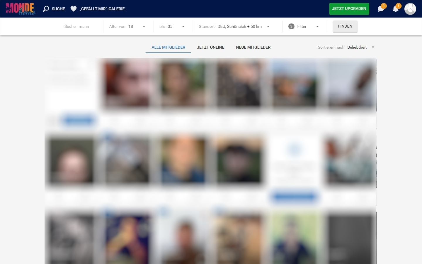 MondeHomo.com Mitgliederbereich