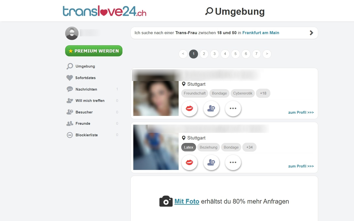 TransLove24.ch Mitgliederbereich