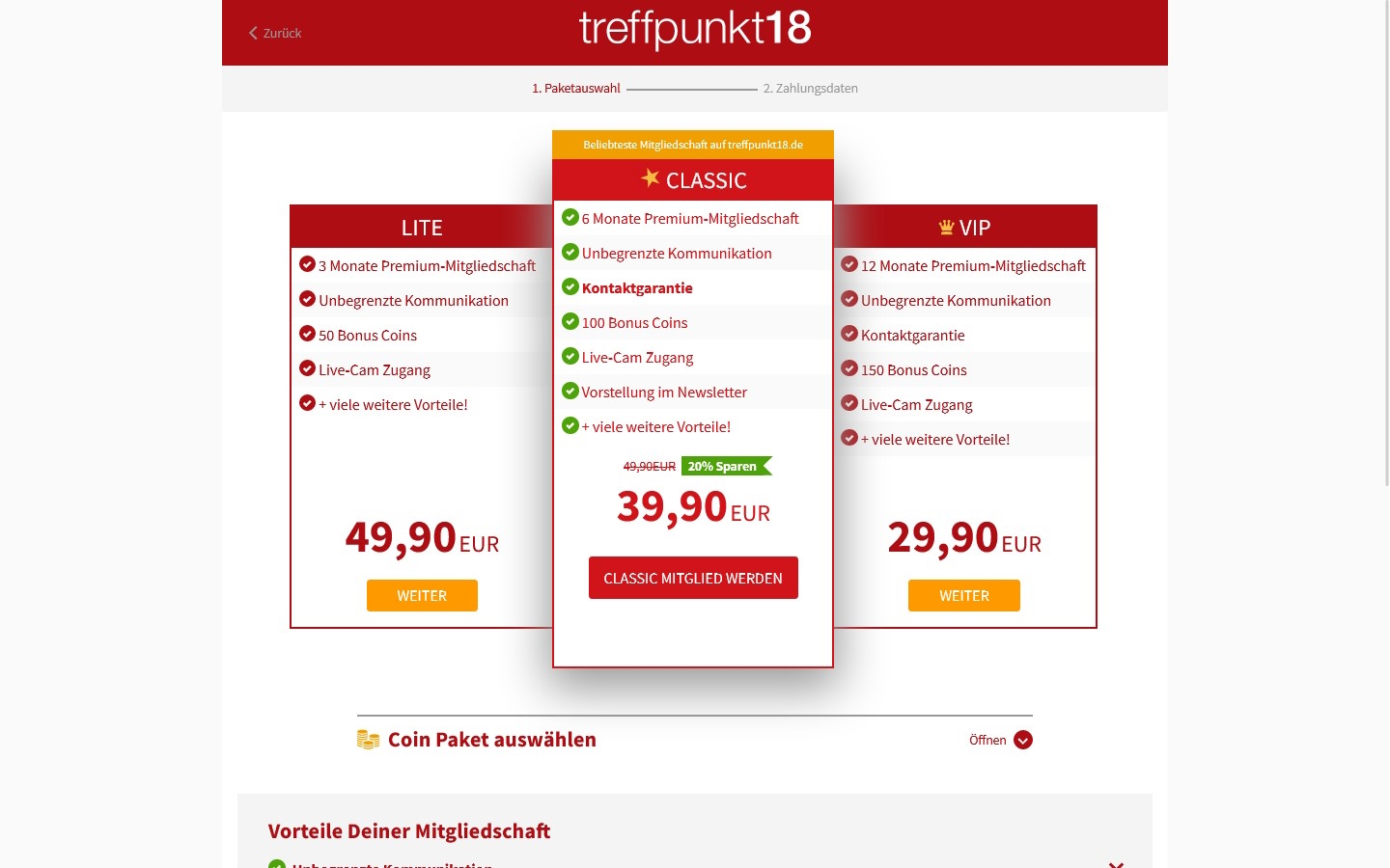 Treffpunkt18.de Kosten