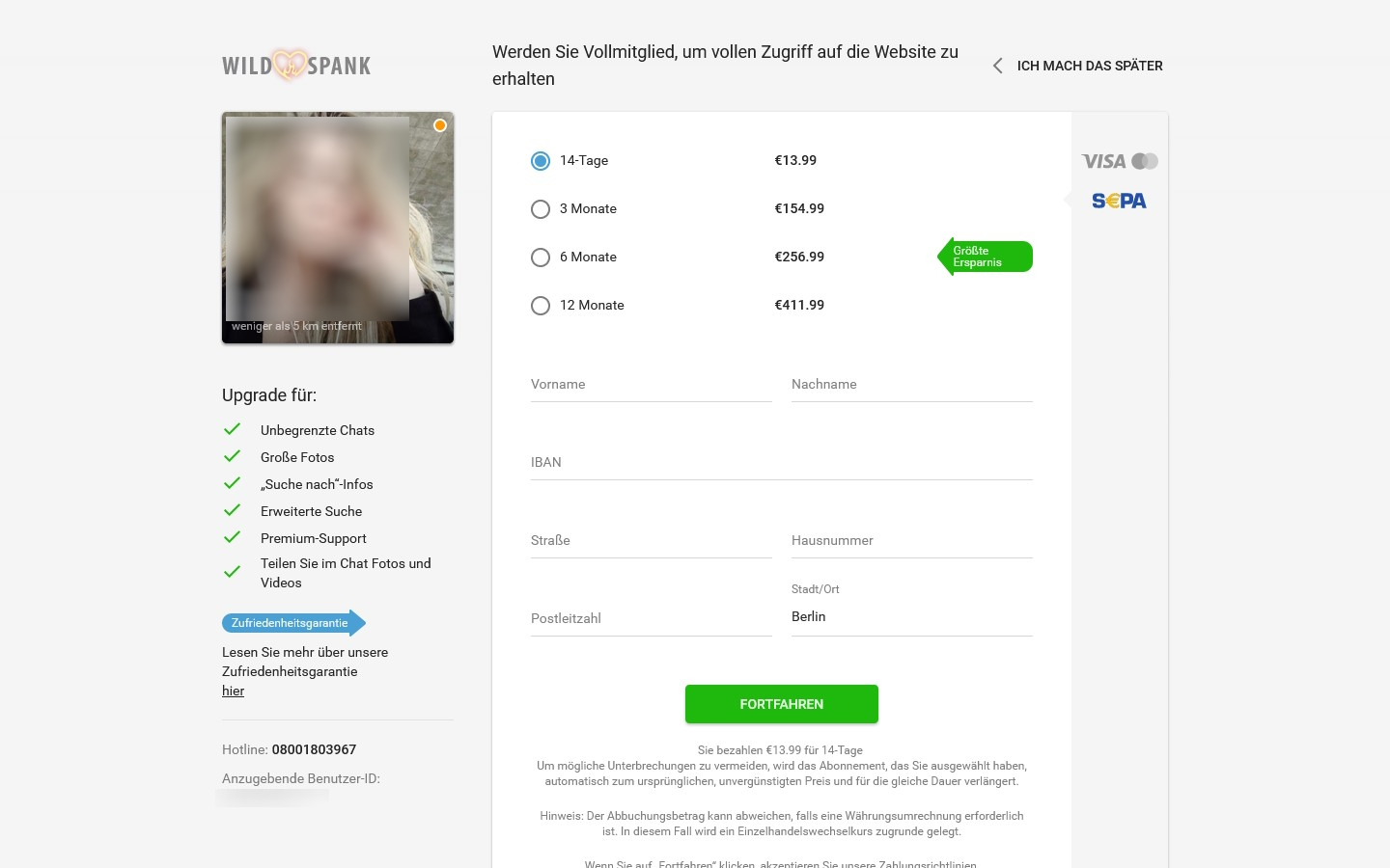 WildSpank.com Kosten