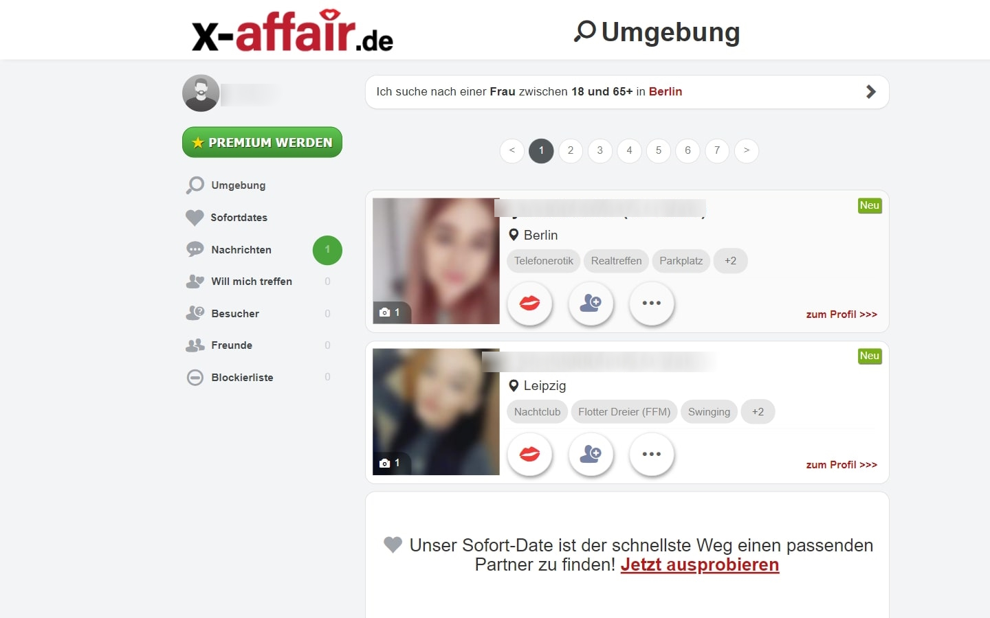 X-Affair.de Mitgliederbereich