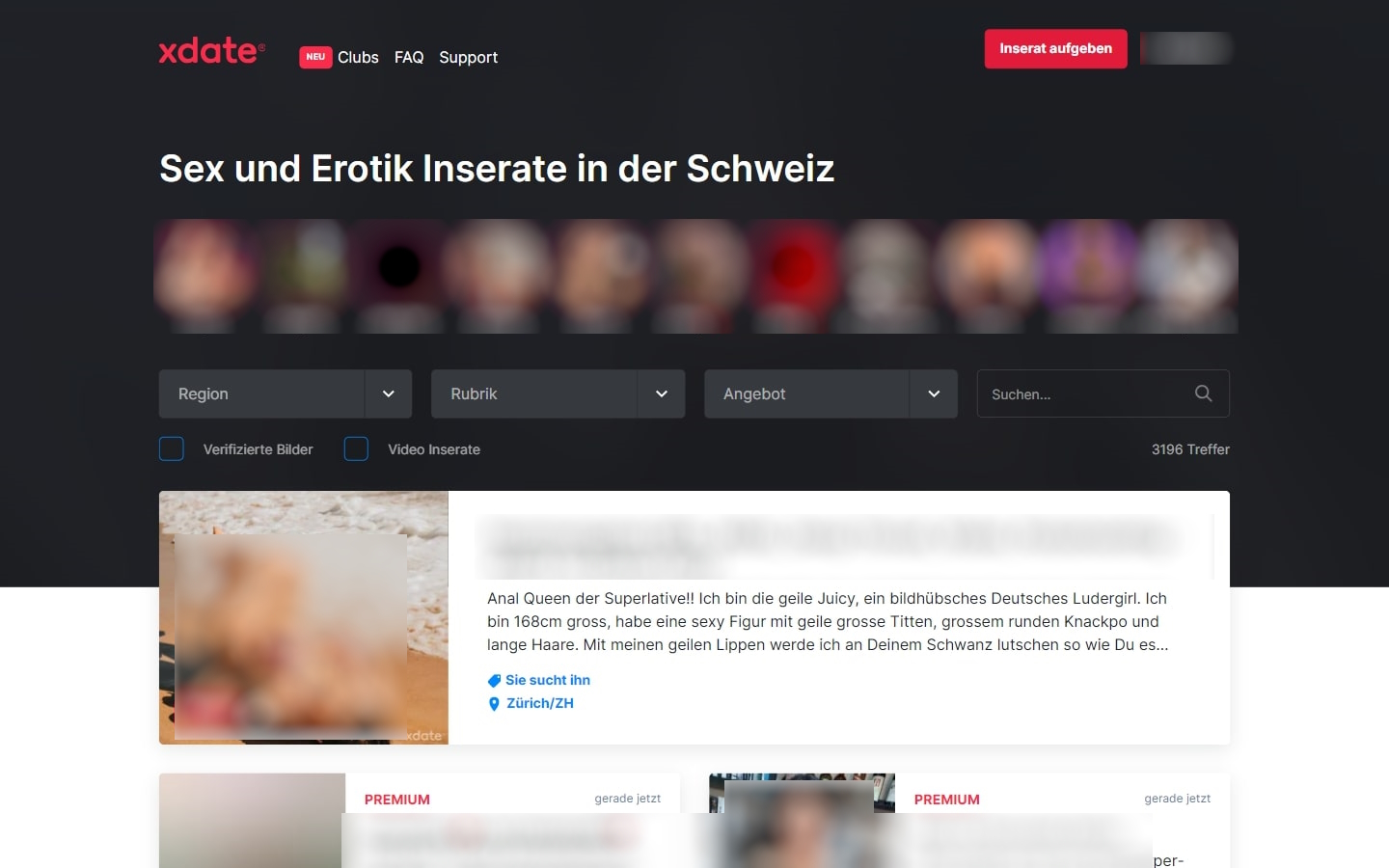 xDate.ch Mitgliederbereich